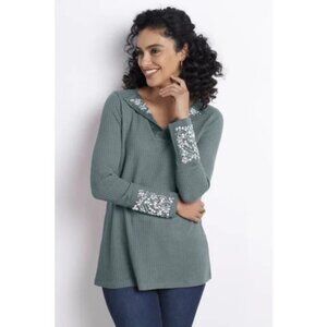 ⭐ NEW NWT Soft Surroundings Vallete beaded waffle top 3X